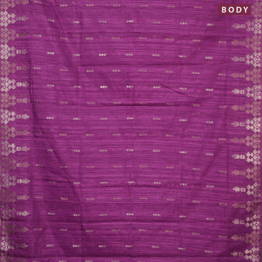 Banarasi semi matka silk saree purple with zari woven buttas and zari woven border