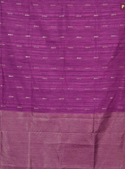 Banarasi semi matka silk saree purple with zari woven buttas and zari woven border