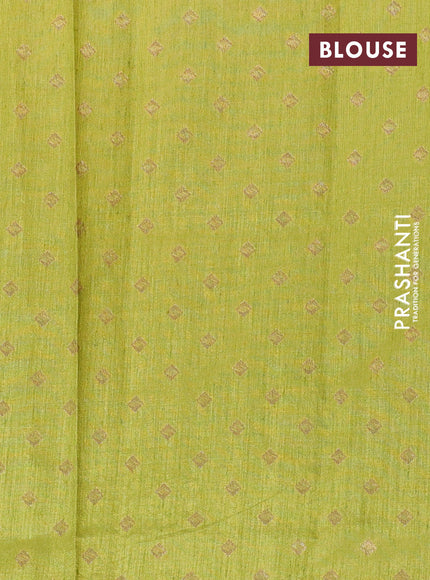 Banarasi semi matka silk saree light green with zari woven buttas and zari woven border