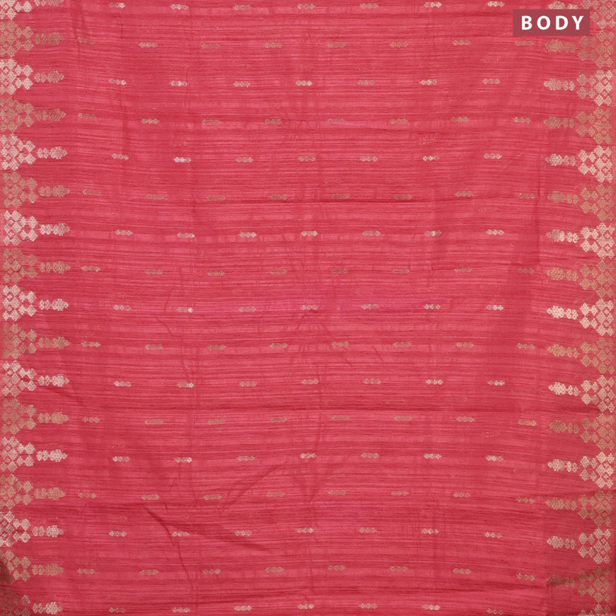 Banarasi semi matka silk saree red shade with zari woven buttas and zari woven border