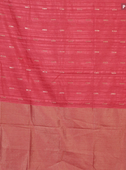 Banarasi semi matka silk saree red shade with zari woven buttas and zari woven border