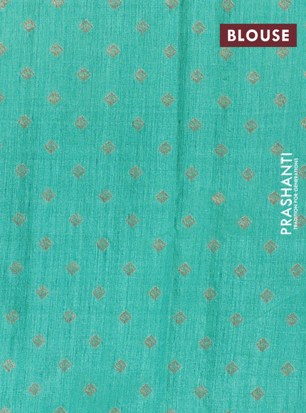 Banarasi semi matka silk saree green shade with zari woven buttas and zari woven border