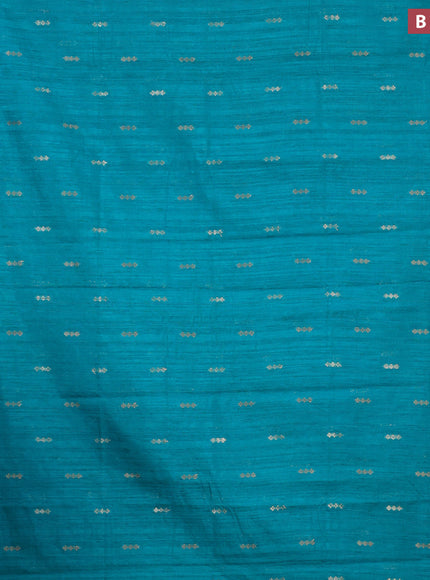 Banarasi semi matka silk saree teal blue with zari woven buttas and zari woven border