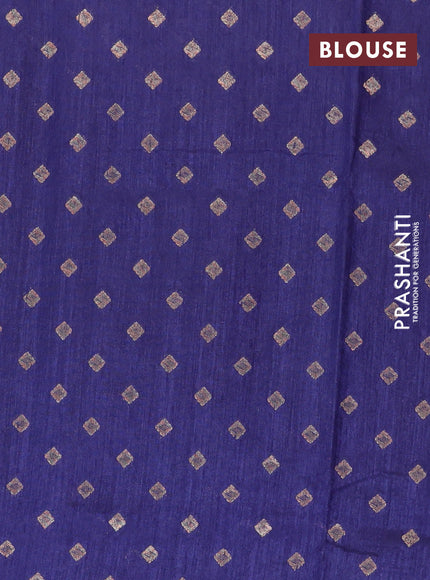 Banarasi semi matka silk saree navy blue with allover zari woven geometric buttas and zari woven border