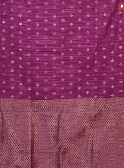 Banarasi semi matka silk saree purple with allover zari woven geometric buttas and zari woven border