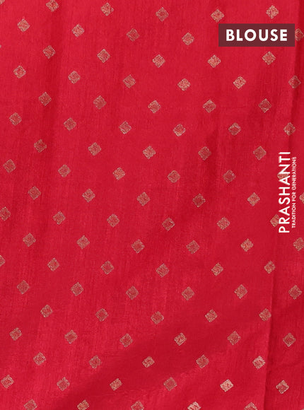 Banarasi semi matka silk saree red with allover zari woven geometric buttas and zari woven border