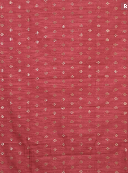 Banarasi semi matka silk saree peach red shade with allover zari woven geometric buttas and zari woven border