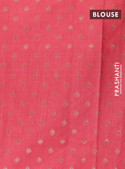 Banarasi semi matka silk saree peach red shade with allover zari woven geometric buttas and zari woven border