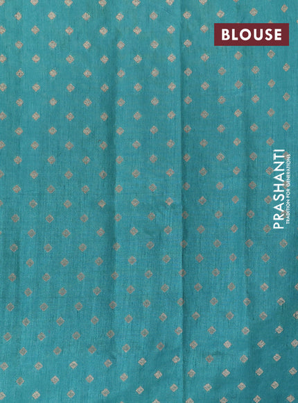 Banarasi semi matka silk saree teal blue shade with allover zari woven geometric buttas and zari woven border