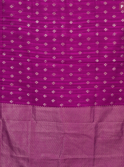 Banarasi semi matka silk saree purple with allover zari woven geometric buttas and zari woven border