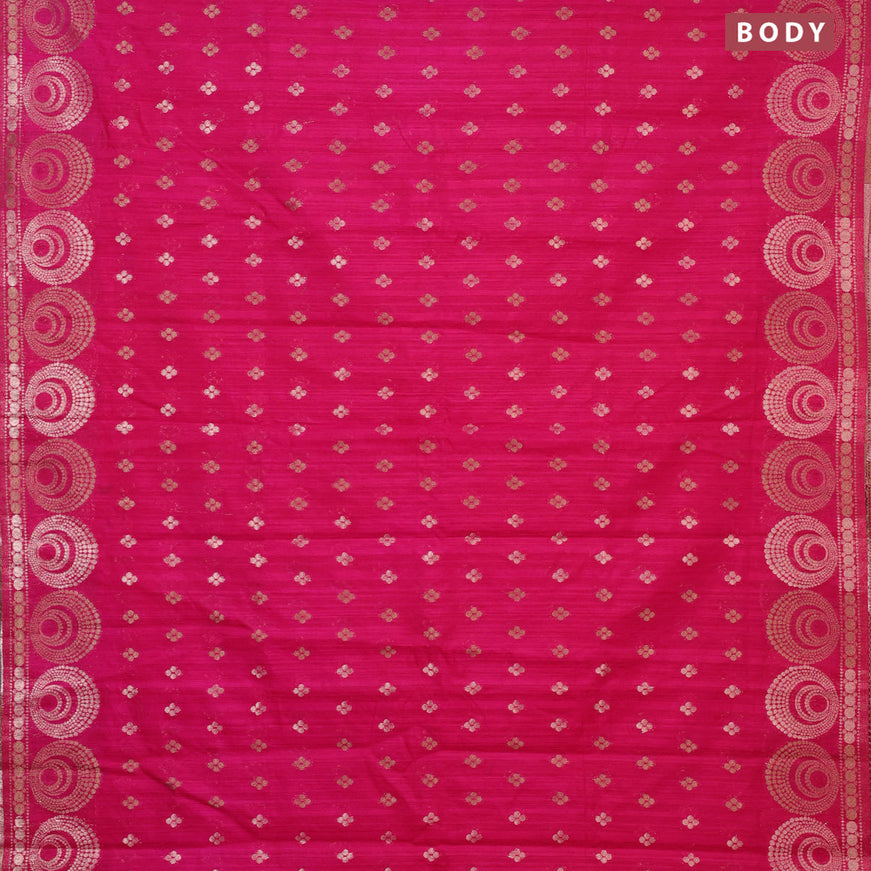 Banarasi semi matka silk saree pink with allover zari woven geometric buttas and zari woven border