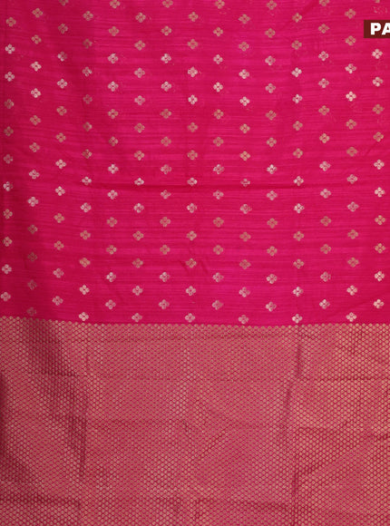 Banarasi semi matka silk saree pink with allover zari woven geometric buttas and zari woven border