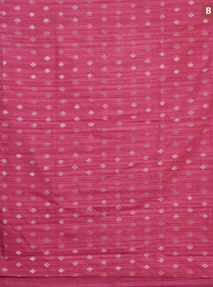 Banarasi semi matka silk saree pink shade with allover zari woven geometric buttas and zari woven border