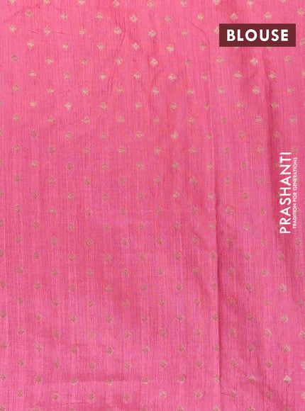 Banarasi semi matka silk saree pink shade with allover zari woven geometric buttas and zari woven border