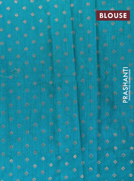 Banarasi semi matka silk saree blue with allover zari woven geometric buttas and zari woven border