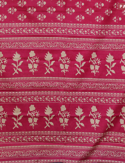 Muslin cotton saree pink and blue with butta prints and printed border