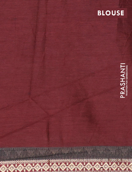 Muslin cotton saree maroon and grey with allover ikat weaves and thread woven border