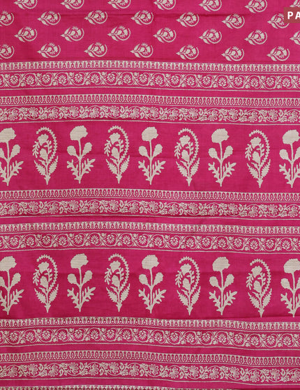 Muslin cotton saree pink with butta prints and printed border