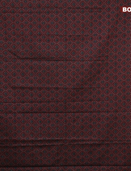 Muslin cotton saree maroon and grey with allover ikkat prints and thread woven border