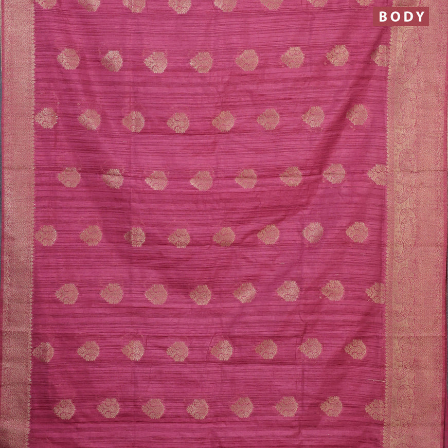 Banarasi semi matka silk saree mauve pink with zari woven buttas and zari woven border