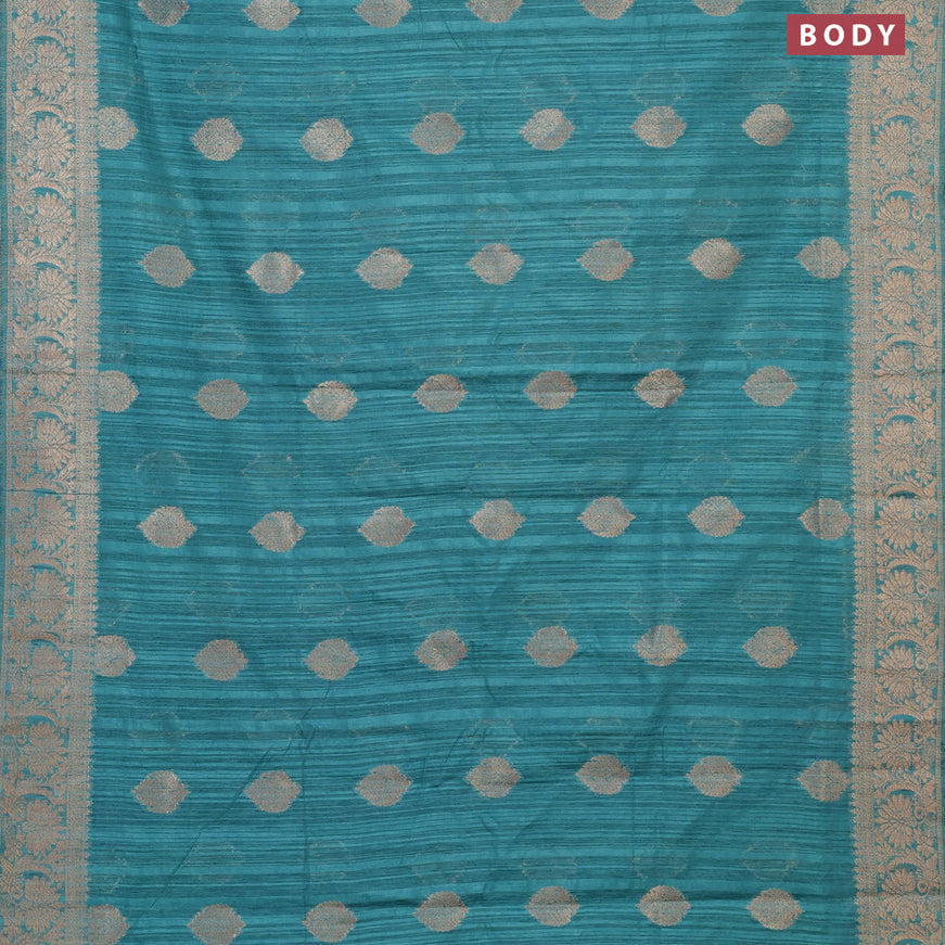 Banarasi semi matka silk saree pastel blue with zari woven buttas and zari woven border