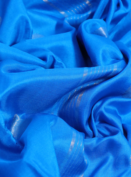 Pure uppada silk saree blue with silver zari woven coin buttas and silver zari woven border