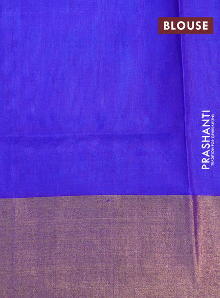 Pure uppada silk saree cs blue and blue with jamdhani buttas and jamdhani woven pallu