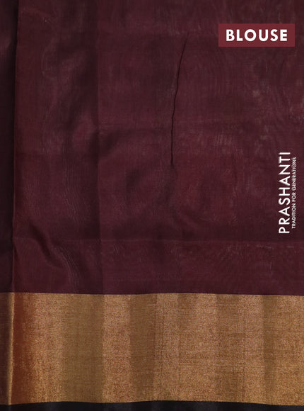 Pure uppada silk saree cream and brown with zari woven jamdhani buttas and zari woven border