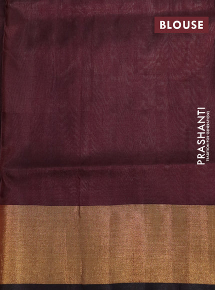 Pure uppada silk saree cream and brown with jamdhani buttas and zari woven border