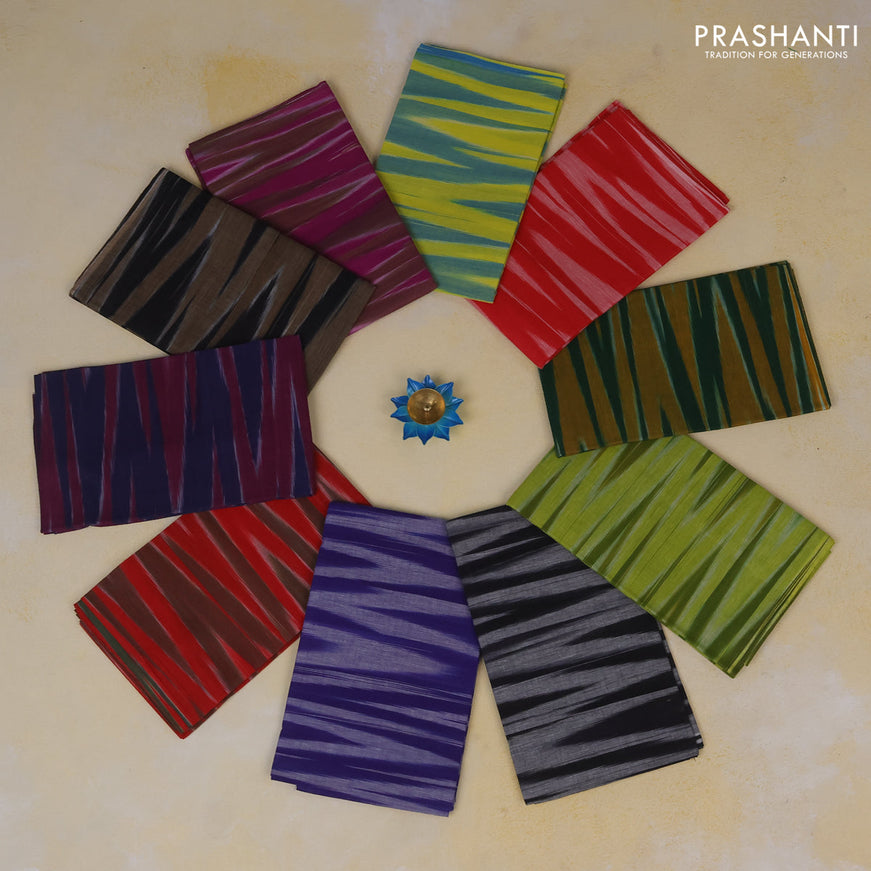 Ikat cotton blouse bits multi colour - pack of 10