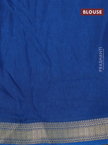 Semi crepe saree peacock blue with allover bandhani prints and zari woven border