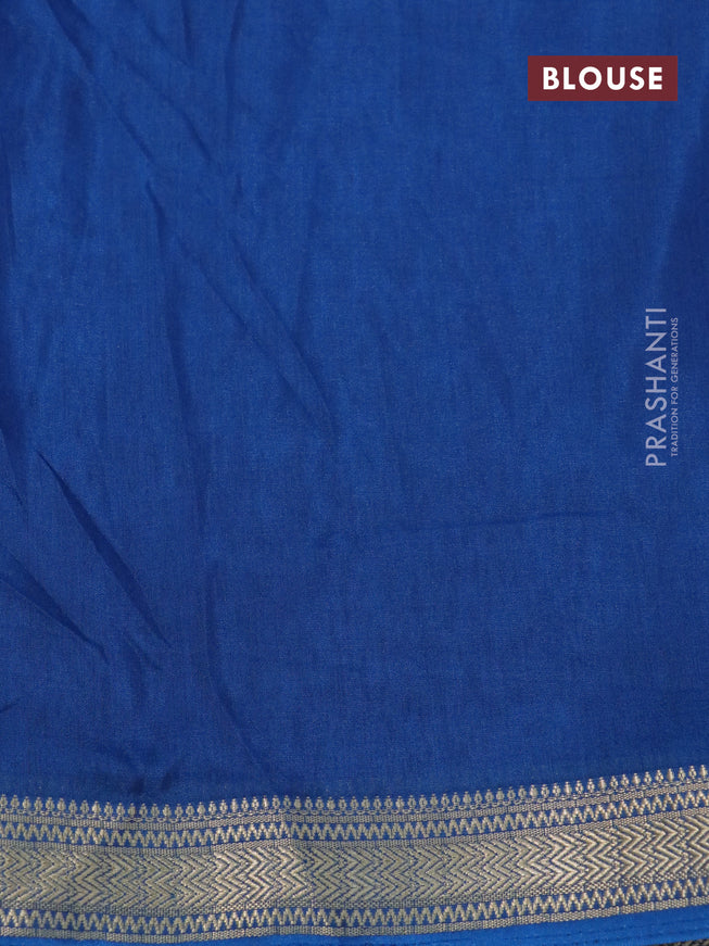 Semi crepe saree peacock blue with allover bandhani prints and zari woven border