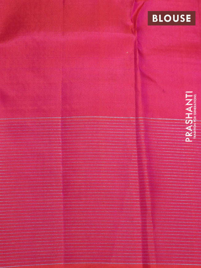 Pure soft silk saree deep wine shade and dual shade of pinkish orange with allover zari weaves and zari woven simple border