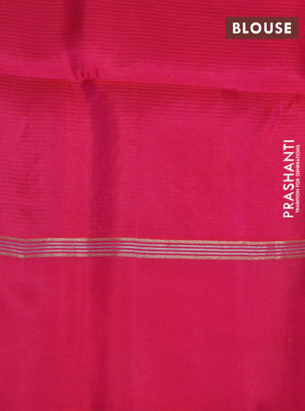 Pure soft silk saree teal blue shade and pink with zari woven buttas and zari woven simple border