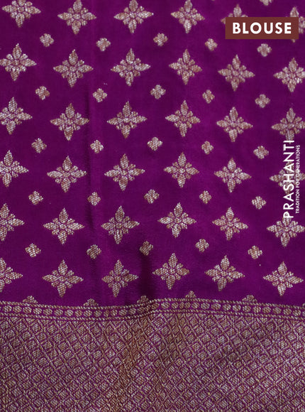 Banarasi crepe silk saree purple with allover thread & zari weaves and woven border