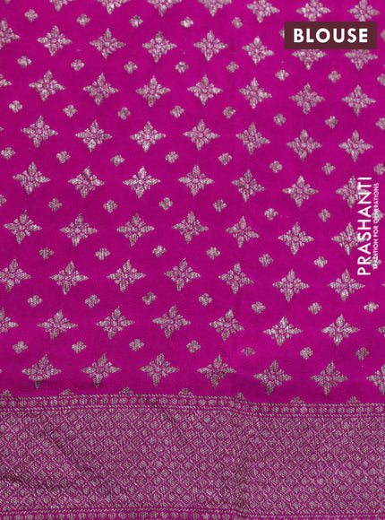 Banarasi crepe silk saree pink with allover thread & zari weaves and woven border