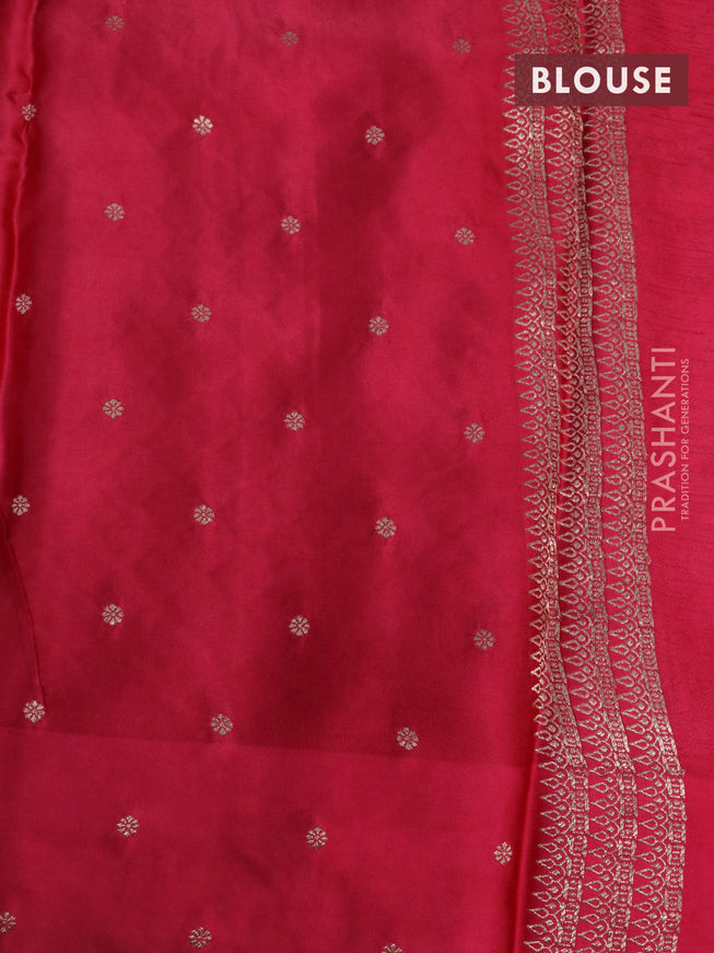 Mushru silk saree pink with allover self emboss and zari woven butta border