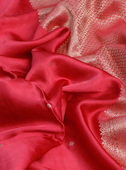 Mushru silk saree pink with zari woven buttas and zari woven butta border