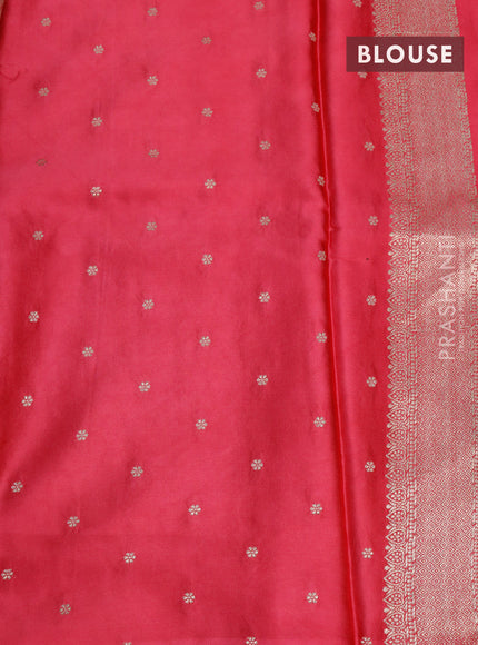 Mushru silk saree pink with zari woven buttas and zari woven butta border