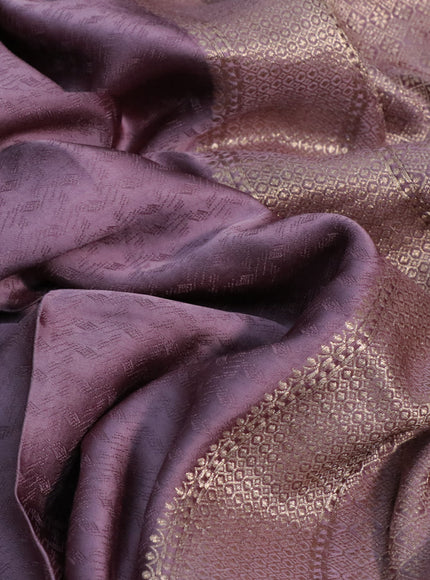 Mushru silk saree pastel purple with allover self emboss and zari woven butta border