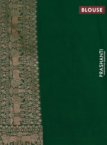 Banarasi georgette saree wine shade and green with allover thread & zari weaves and woven border