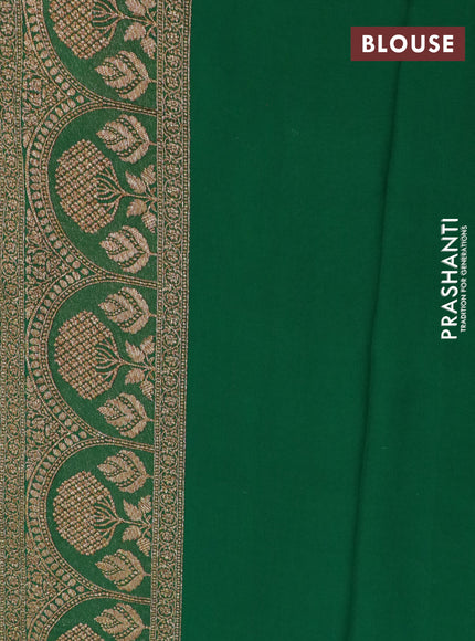 Banarasi georgette saree green with thread & zari woven buttas and woven border