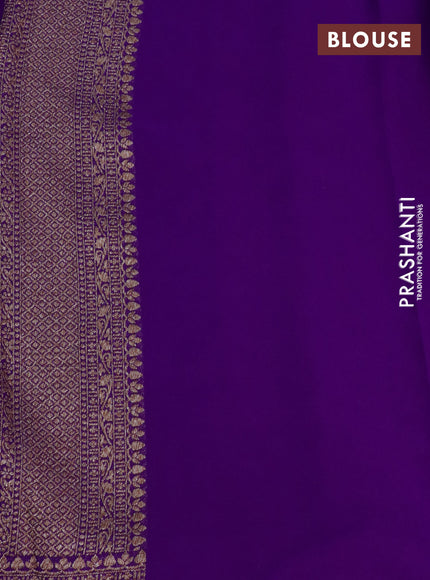 Banarasi georgette saree pink and violet with allover thread & zari woven buttas and woven border