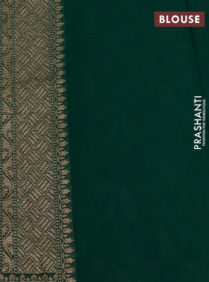 Banarasi georgette saree green with allover thread & zari woven georgette weaves and woven border