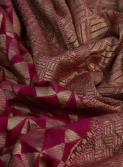 Banarasi georgette saree pink with allover thread & zari woven georgette weaves and woven border