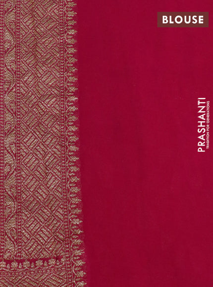 Banarasi georgette saree pink with allover thread & zari woven georgette weaves and woven border