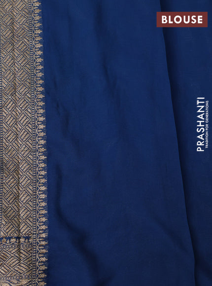 Banarasi georgette saree peacock blue with allover thread & zari woven georgette weaves and woven border