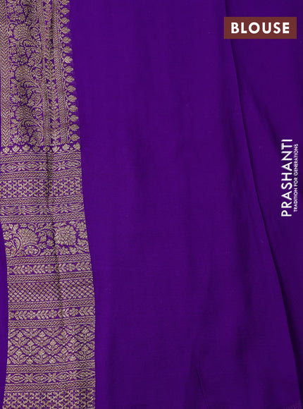 Banarasi georgette saree pink and violet with allover thread & zari woven butta wevaes and long woven border