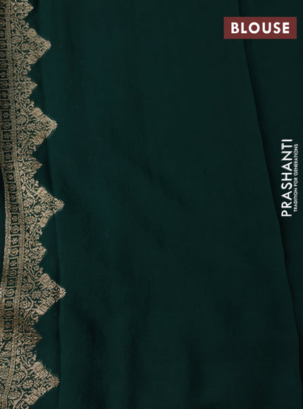 Banarasi georgette saree wine shade and green with allover thread & zari weaves and woven border