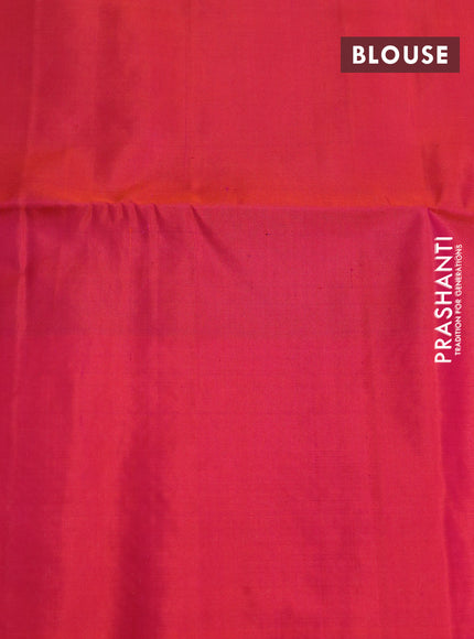 Pure soft silk saree purple and dual shade of pinkish orange with allover silver zari woven brocade weaves and silver zari woven border